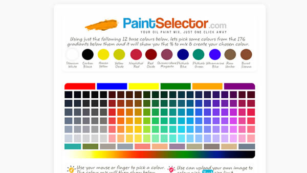 Oil Paint Colour Selector